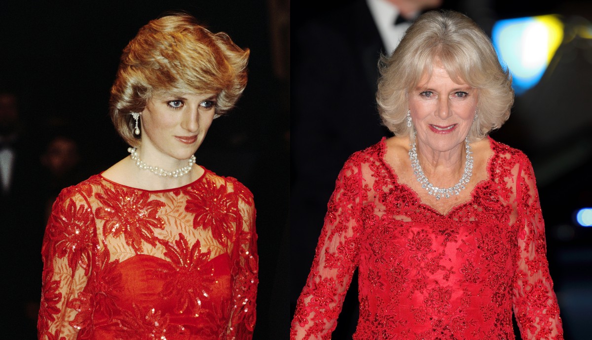 Kamilla királyné a 2016-os Royal Variety Performance gálán egy olyan földig érő, áttetsző ujjú, csipkés, vörös estélyi ruhát viselt, amely kísértetiesen hasonlított Diana hercegné egyik korábbi szettjére. A néhai walesi hercegné még 1984-ben, egy oslói balett előadás során jelent meg egy piros, szintén áttetsző ujjú és csillogó virágdíszekkel ellátott estélyiben. 