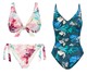 Summer Fleur kollekció bikinik és egyrészes fürdőruhák változatos fazonjaiban érhető el, amelyeket karakteres virágminták díszítenek. - Bikinifelső és -alsó és fürdőruha 17 000 Ft, 11 000 Ft, 27 000 Ft