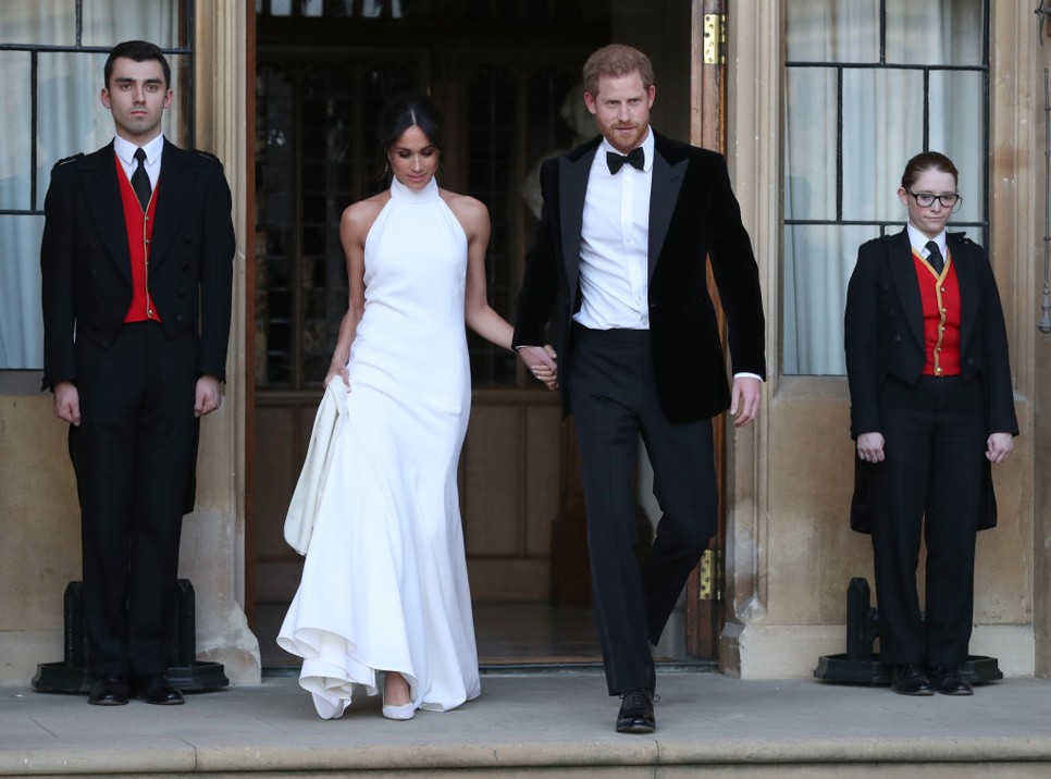 Meghan Markle a második esküvői ruhájában, 2018-ban