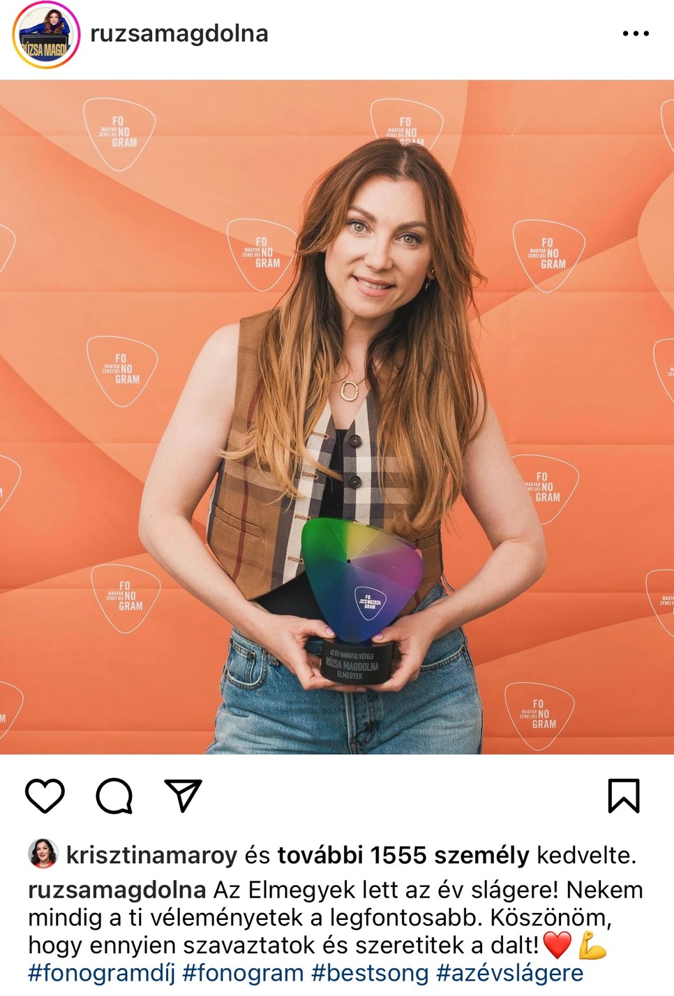 Rúzsa Magdi elmegyek című dala lett az év slágere