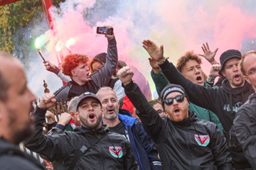 Magyar szurkolók vonulása / Fotó: Fuszek Gábor