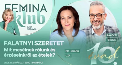 Dr. Lukács Liza és Rákóczi Ferenc közös estje az ételek és érzelmek világáról