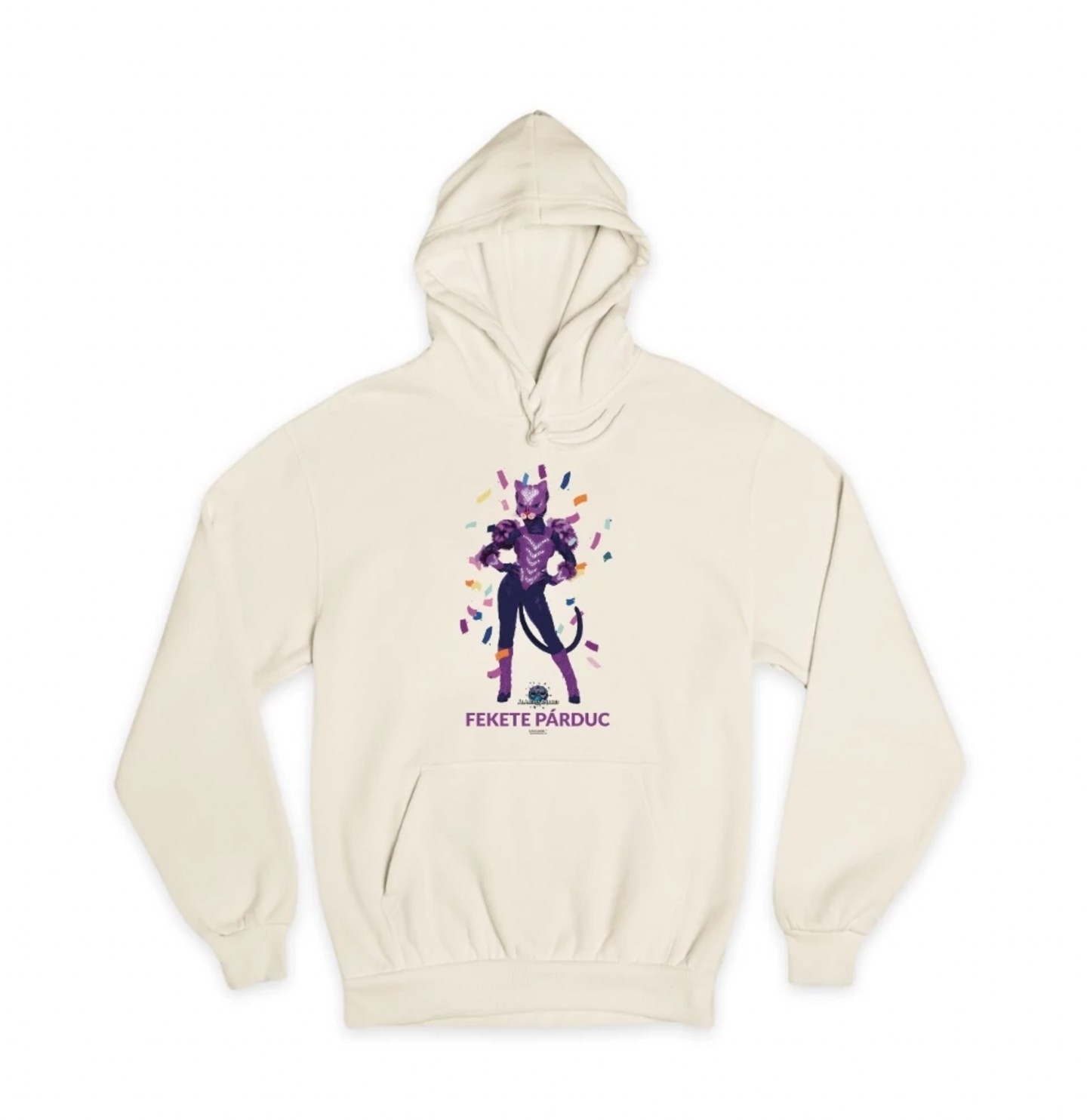 Álarcos Énekes unisex fehér kapucnis pulóver - fekete párduc shop.glamour.hu 19 990 Ft