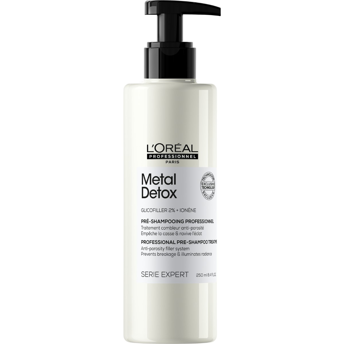 L'Oréal Professionnel Metal Detox Mosás előtti ápoló - A koncentrált összetételű, könnyed, géles állagú termék azonnal és mélyen behatol a hajrostok belsejébe. Azonnal hat, a terméket nem szükséges percekig a hajon hagyni