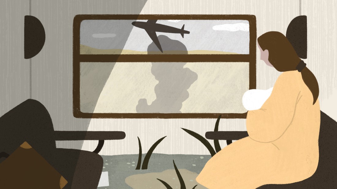 Ahogy kiürült a vonat, csend ült meg a vagonokban, csak a repülőgépek zümmögését lehetett hallani