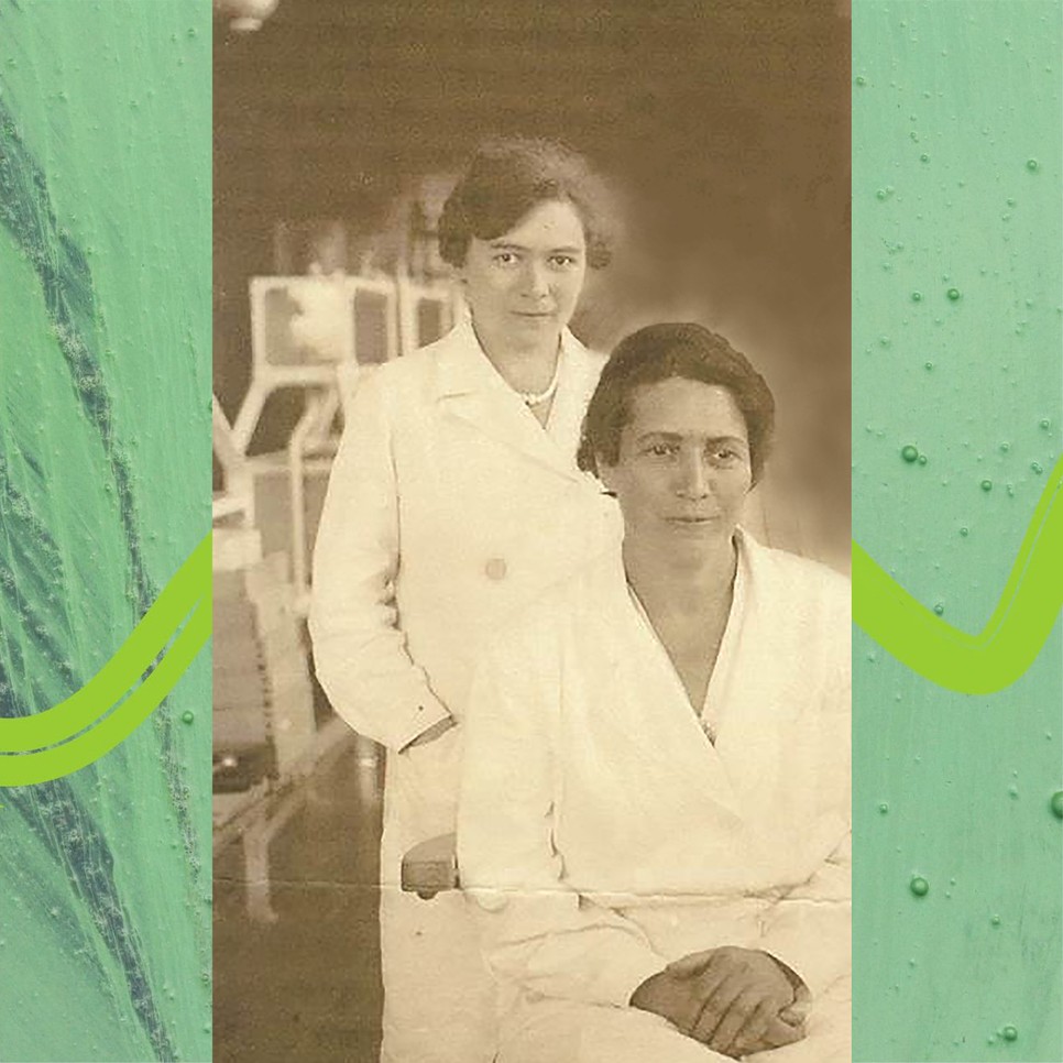 Sebestyén Olga és Kol Erzsébet kutatónők, kép a Balatoni Limnológiai Kutatóintézet gyüjteményéből