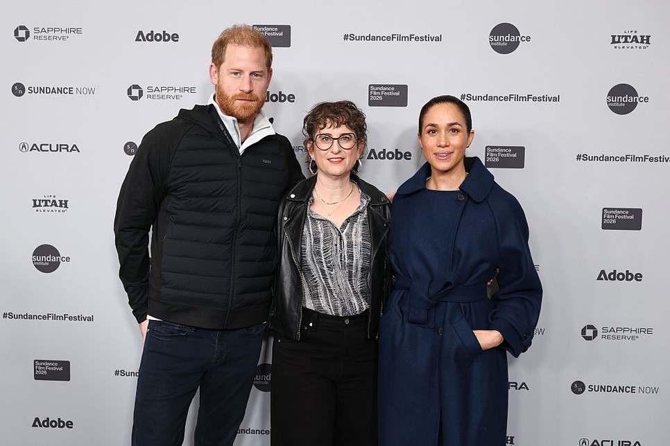 Harry herceg, Alysa Nahmias filmrendező és Meghan Markle a Sundance Filmfesztiválon 