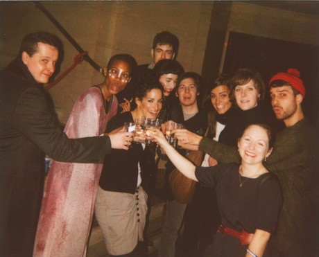 A Meta.Morph boldog alkotógárdája, középen Baksa Zsófi. Polaroid by Andreas Waldshuetz