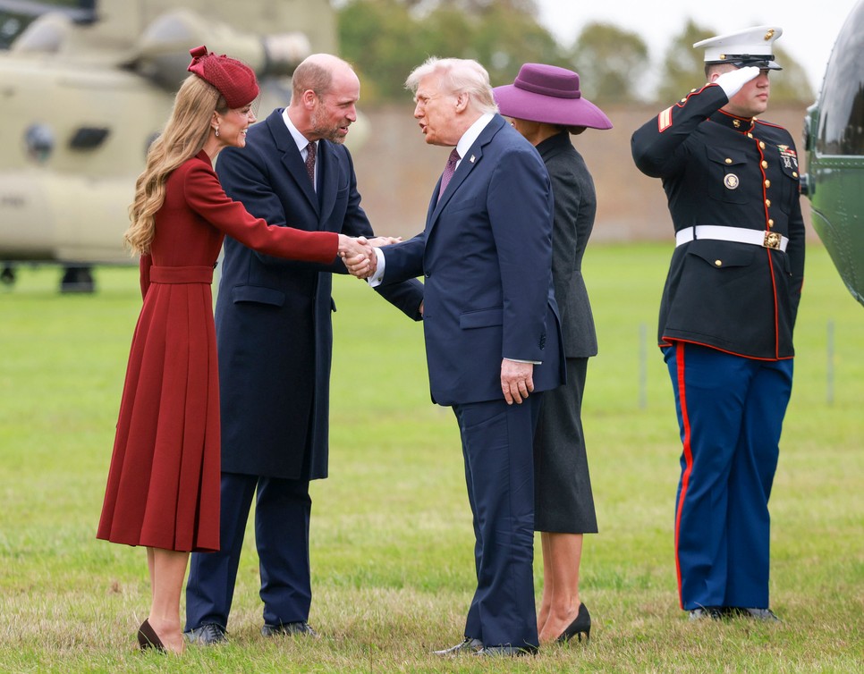 Katalin hercegné és Vilmos herceg fogadták Donald Trumpot és Melania Trumpot, amikor az Egyesült Királyságba érkeztek