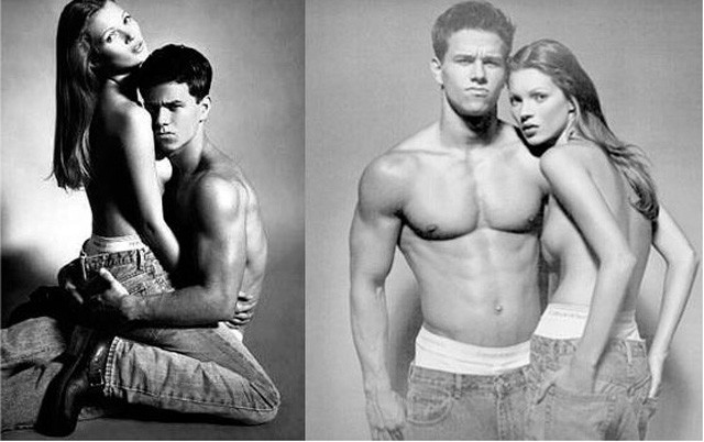 Kate Moss és Mark Whalberg a Calvin Klein 1992-es kampányában