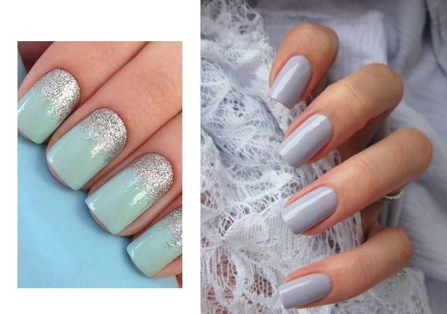 Kék manikűr esküvőre