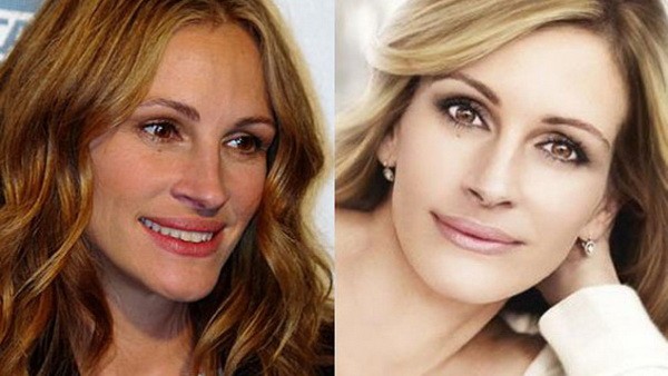 A vásárlók félrevezetése miatt tiltották be a Julia Roberts szereplésével készült Lancome alapozó hirdetését. Ugyanis azt nehezményezték, hogy a színésznőt a valóságtól túlságosan is eltérőre retusálták, és ez nem az alapozó hatása? hát valóban nem!
