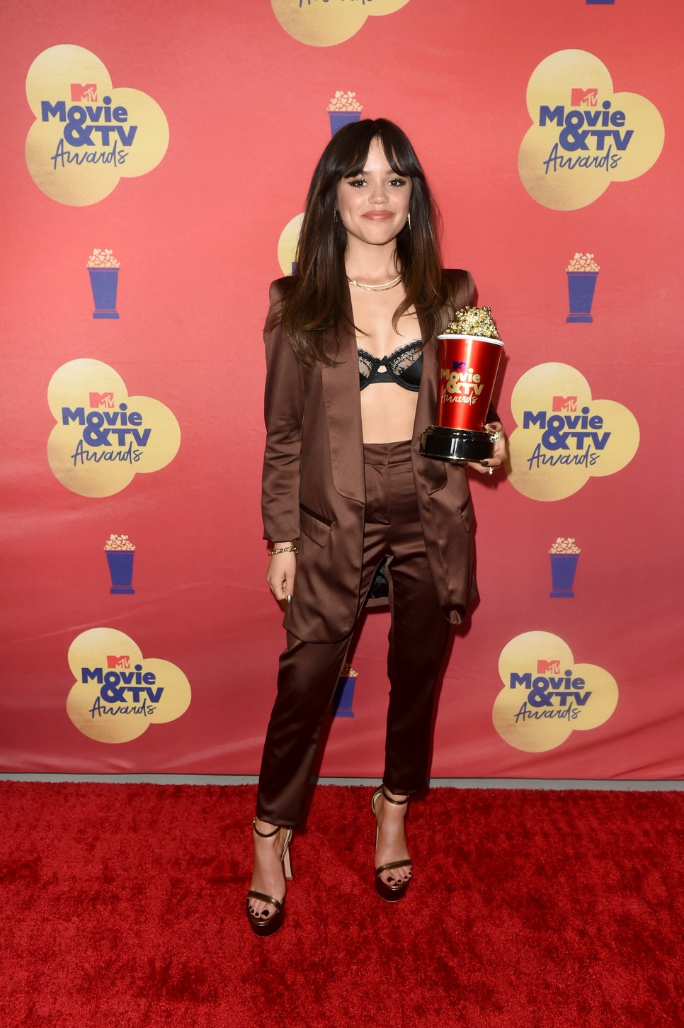 Jenna Ortega a Sikolyban nyújtott "legijedtebb alakításért" nyert díjat a 2022-es MTV Movie Awardson | Fotó: Vivien Killilea