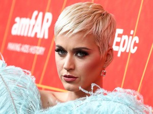 Katy Perry óriási kék papagáj a vörös szőnyegen