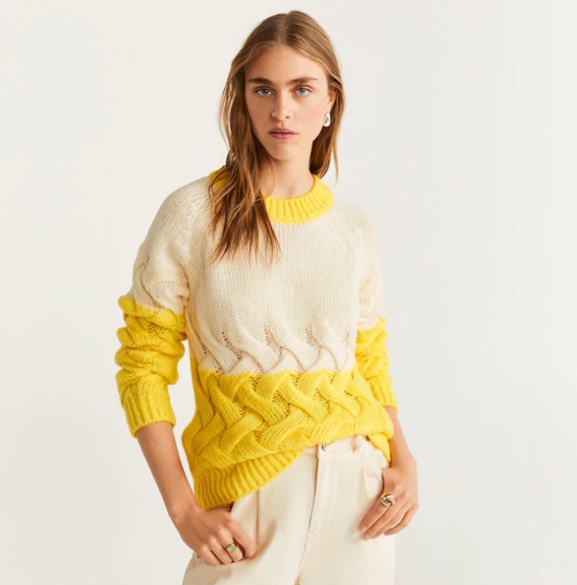 8. Csavart mintás - Pulóver MANGO 9995 Ft