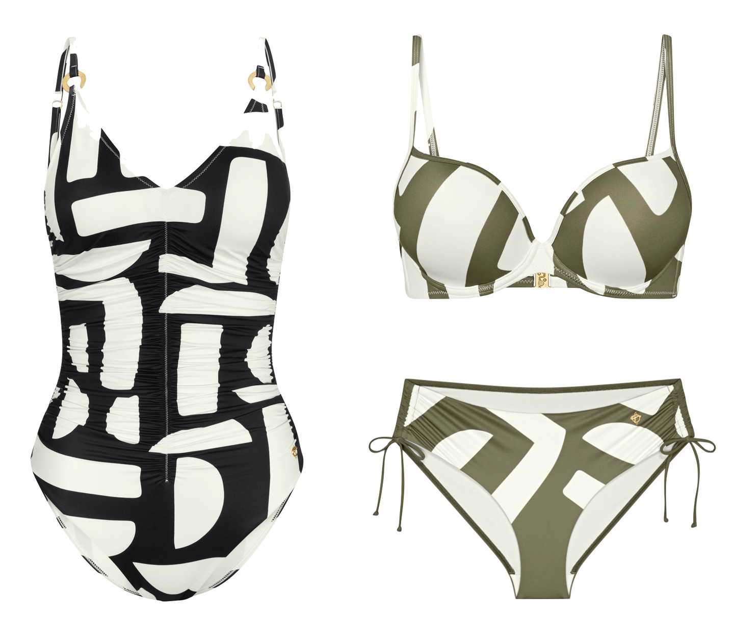 A Summer Allure kollekció grafikusan ívelt mintái kiemelik a test természetes vonalait, miközben modern megjelenést biztosítanak. - Fürdőruha és bikinifelső és -alsó 27 000 Ft, 21 000 Ft, 12 000 Ft