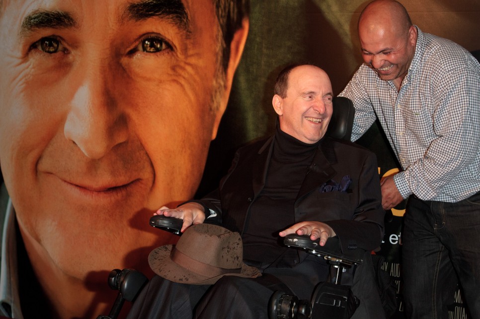 Philippe Pozzo di Borgo és ápolója, Abdel Yasmin Sellou az Életrevalók párizsi premierjén