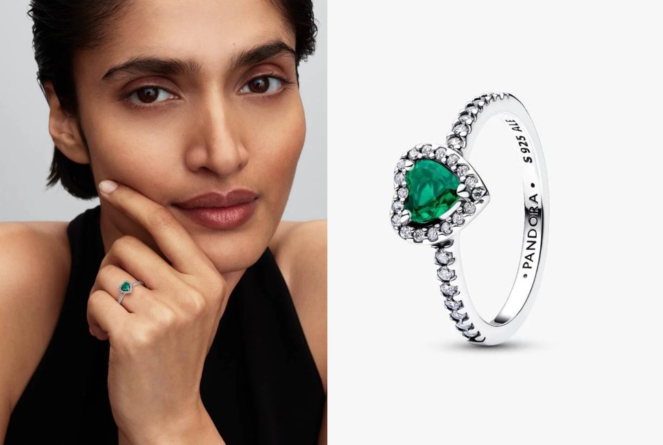 Kiemelt királyzöld szív gyűrű PANDORA 24 500 Ft