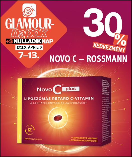 Novo C® liposzómás retard vitamincsalád, GLAMOUR-napok alatt 30%-os kedvezménnyel vásárolhatod meg