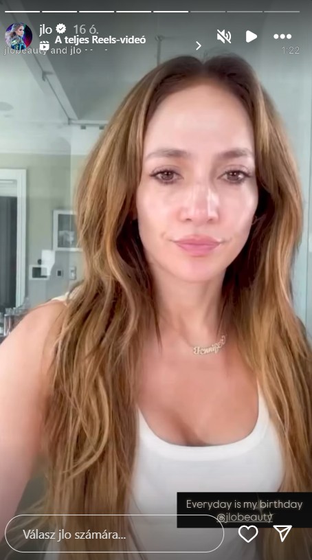 Jennifer Lopez smink nélküli videót posztolt