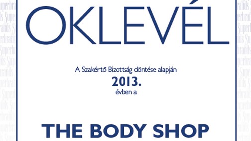 A The Body Shop 2013-ban elnyerte a Superbrands díjat!