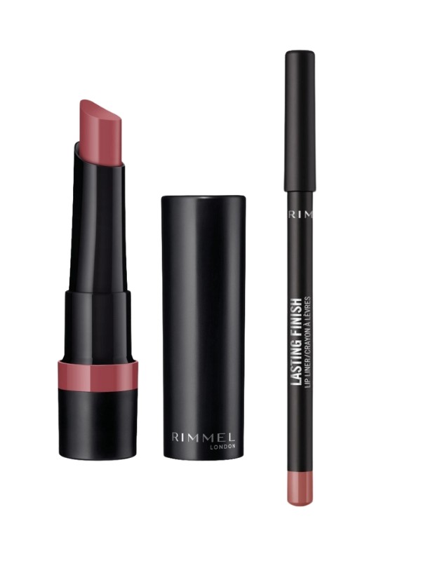 Semleges tónusúaknak - Lasting Finish Matte ajakrúzs (Mauve Bliss) és Lasting Finish 8HR ajakceruza (90's Nude) RIMMEL - rimmellondon.com 