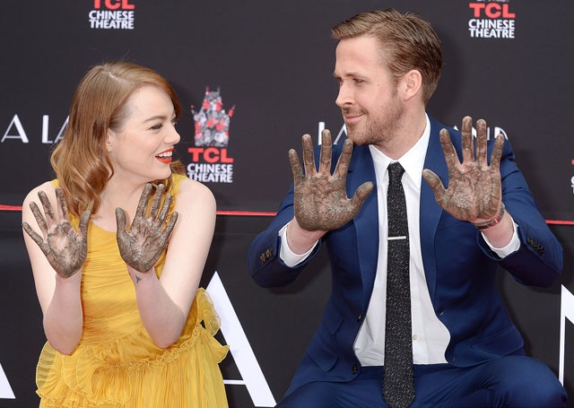 Emma Stone és Ryan Gosling kéz és lábnyom