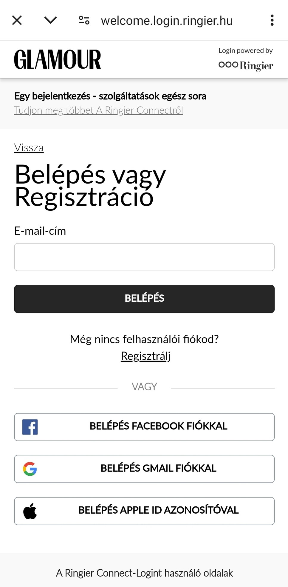 Belépési módszerek