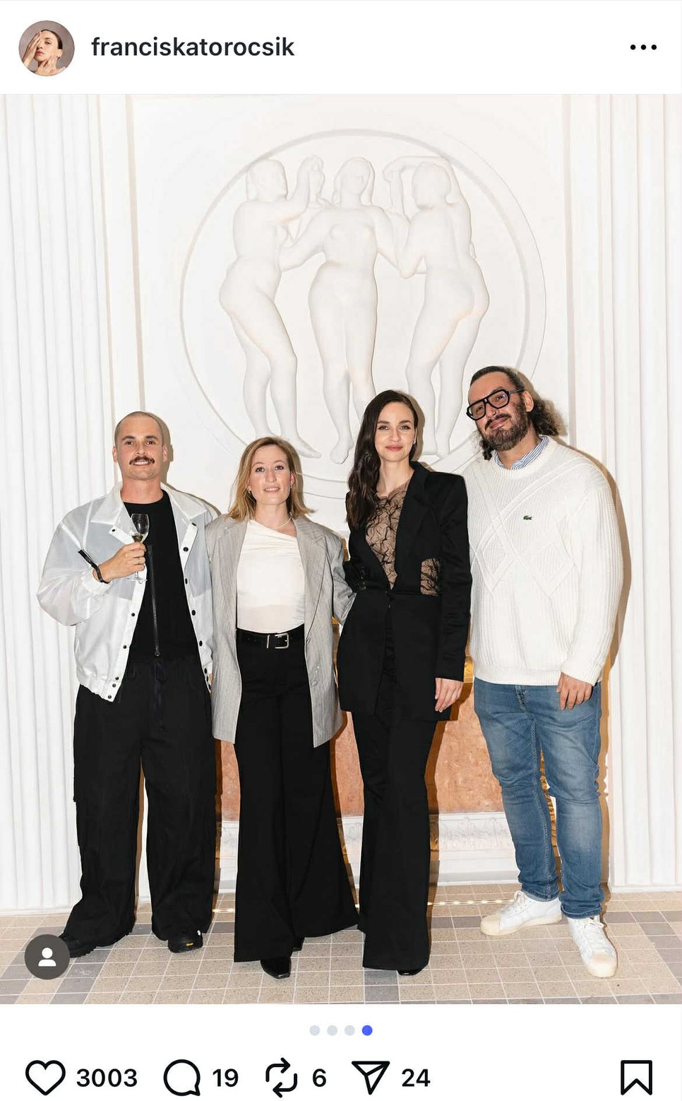 Törőcsik Franciska és műsorvezetőtársai (Hering András, Schoblocher Barbara és Farkas Roland "Wolfie") a Time Out Market megnyitóján