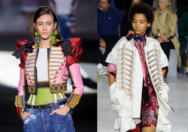 Huszárdivat a kifutón: DSquared2 és Sacai