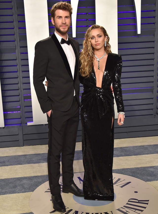 Miley Cyrus és Liam Hemsworth az Oscar partin