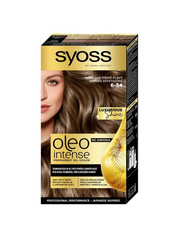Oleo Intense Tartós hajfesték (6-54 hamvas sötétszőke) SYOSS 1999 Ft a Rossmann üzleteiben és online, GLAMOUR-kuponnal, 35% kedvezménnyel 1299,35 Ft