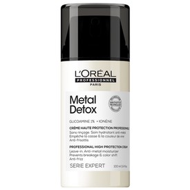L'Oréal Professionnel Metal Detox hajban maradó védőkrém - Fokozza a haj ragyogó fényét, és meghosszabbítja a színeredmény tartósságát 