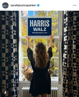 A Szex és New York sztárja, Sarah Jessica Parker a napokban így posztolt: „És egy bizonyos gyermektelen macskás hölgyként, akit a TV-ben játszom, örömmel, optimizmussal és büszkeséggel szavazok Kamala Harris alelnökre és Tim Walz kormányzóra.” (J. D. Vance republikánus szenátor gyermektelen macskás hölgyeknek nevezte azokat, akik szerinte a demokratákra szavaznak, ezzel alacsonyítva le őket.)
