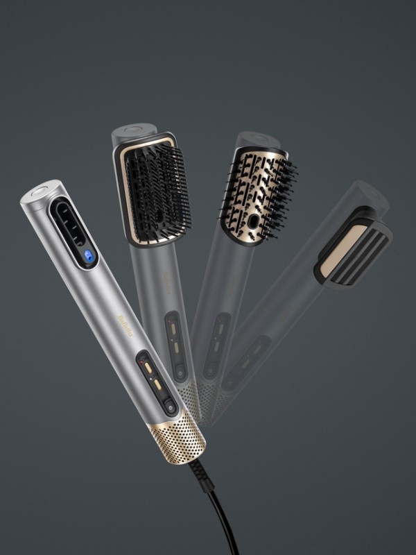 A három különböző fej segítségével a hajszárítás, a simítás, a volumennövelés és az egyenesítés is kivitelezhető