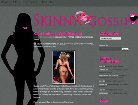 A Skinny Gossip blog szóban forgó posztja