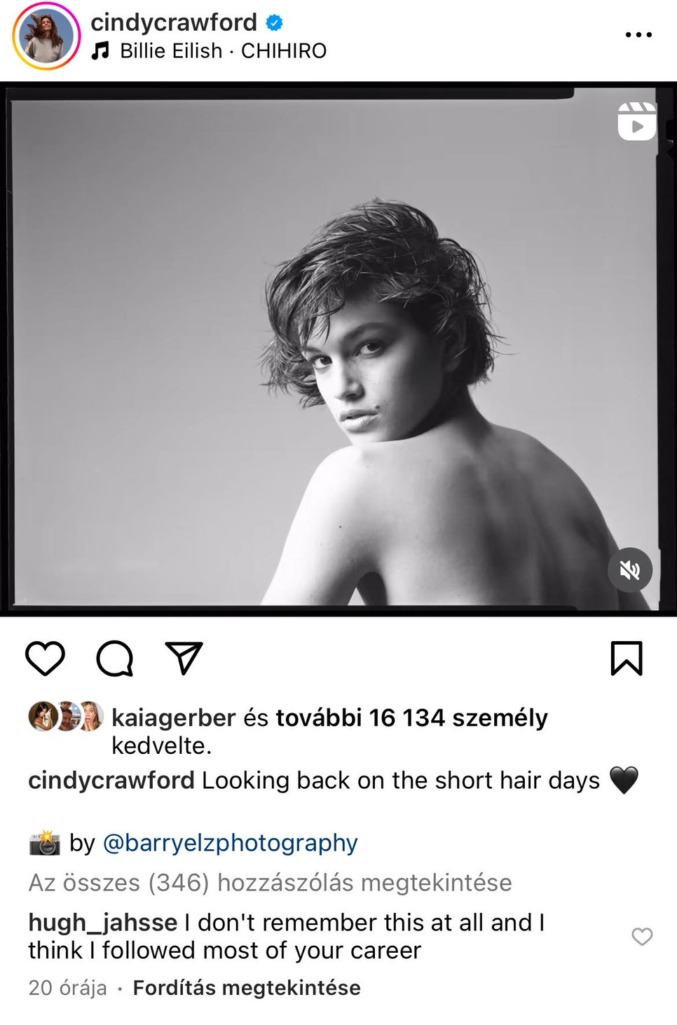 Ilyen gyönyörű volt Cindy Crawford rövid hajjal