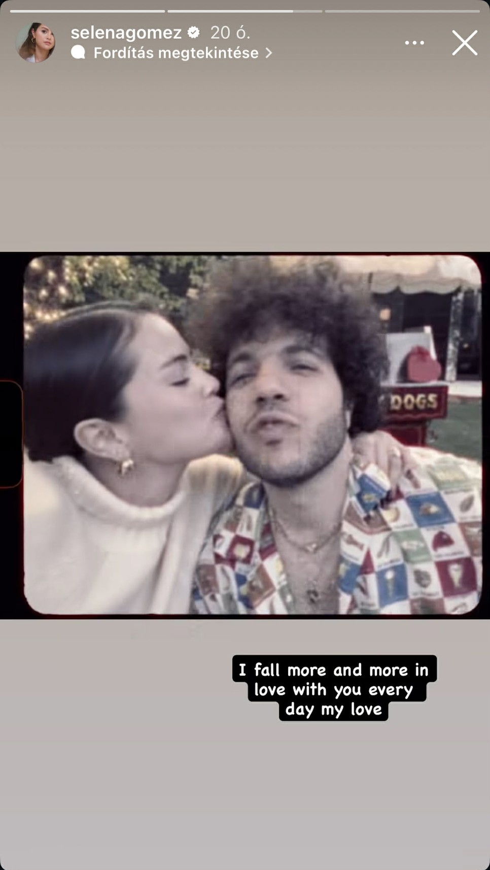 Selena Gomez a férjének és a rajongóknak is üzent Insta-sztorijával