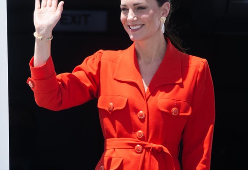 Katalin hercegné pirosban tündökölt élete egyik legfontosabb napján