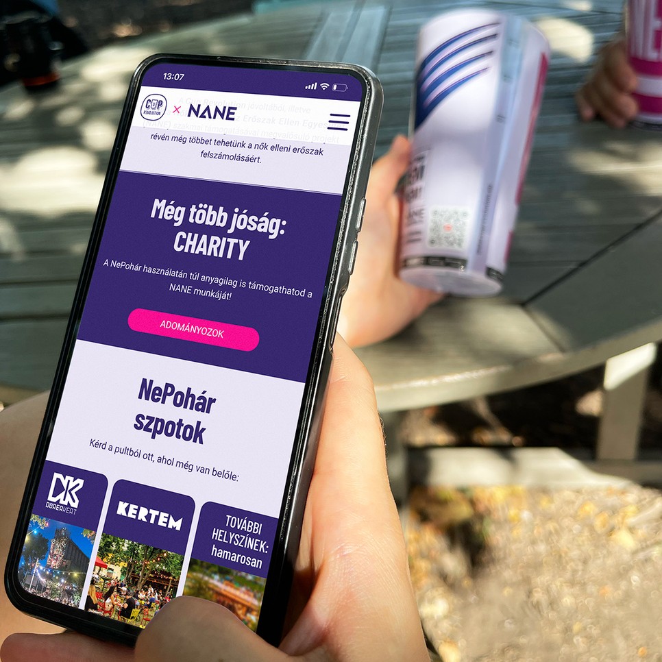 A NANE célje, hogy a társadalmunkban ne legyen normális a nők zaklatása és a nők elleni erőszak. Segíts azzal, hogy minél több barátnőddel megosztod az új No pohár jelzésrendszert