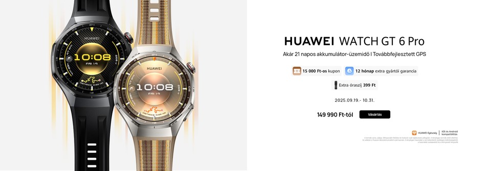 Megnyílt a Huawei hivatalos webshopja Magyarországon – az újonnan bemutatott a GT 6 széria (x)