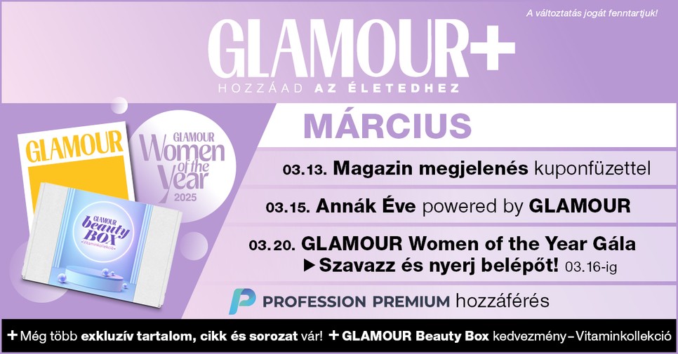 Glamour naptar 2025 marcius fekvo