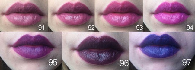 rúzs, árnyalat, kipróbál, rúzsok kipróbálása, 97 színű rúzs, rúzsmánia, ajakfestés