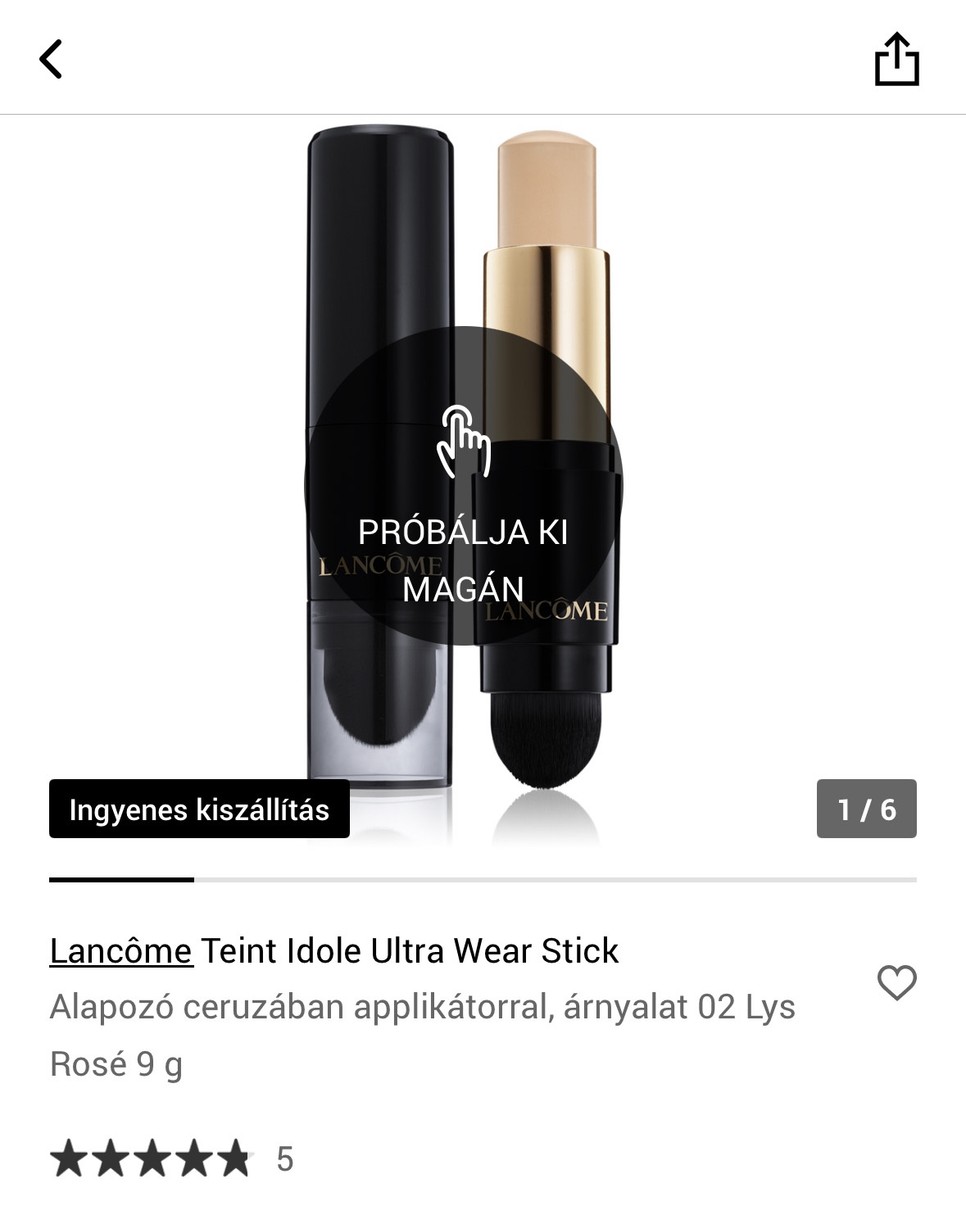 Ha kiválasztottad az alapozót, a Notino alkalmazáson keresztül fel is tudod próbálni a színt