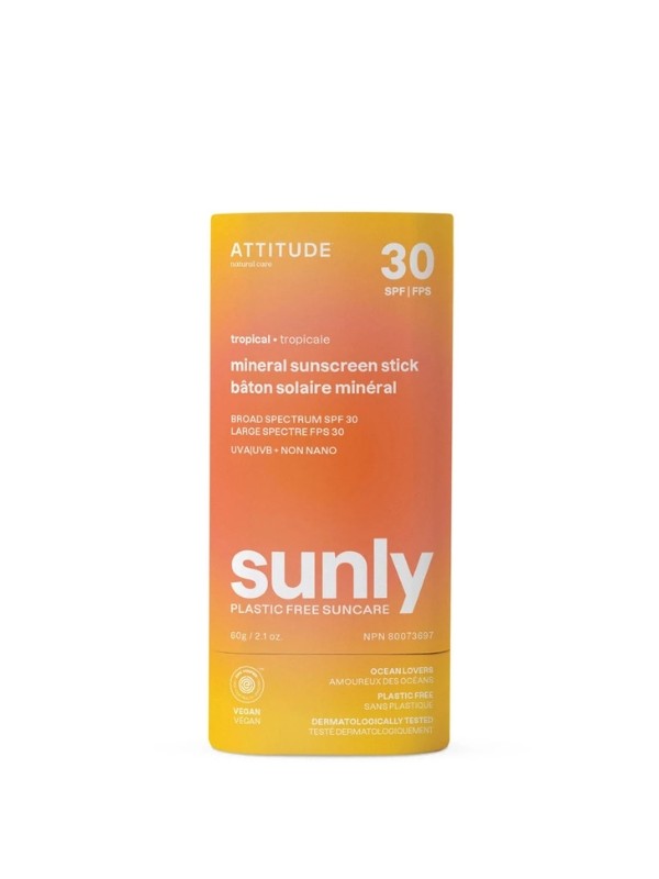 Sunly fényvédő stick (Tropical) ATTITUDE 9990 Ft/60 g (166,5 Ft/1 g) - naturalskin.hu