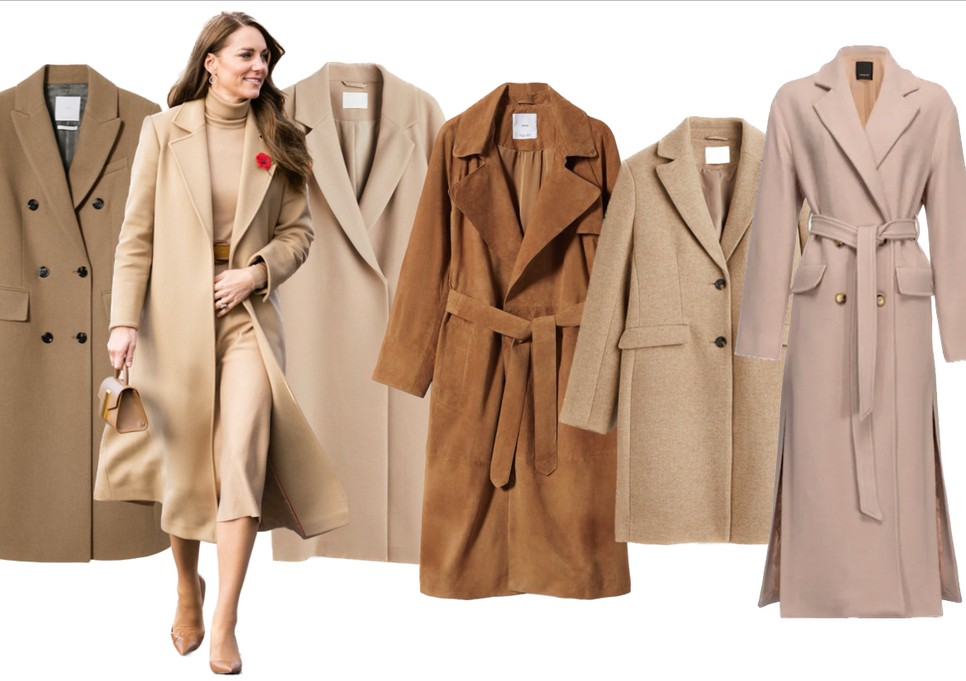 Balról jobbra: Duplasoros gombolású MANGO 39 995 Ft, Rejtett gombolású H&M hm.com Bőrkabát övvel MANGO 129 990 Ft, Szövet TATUUM zalando.com 75 990 Ft Maxi PINKO pinko.com