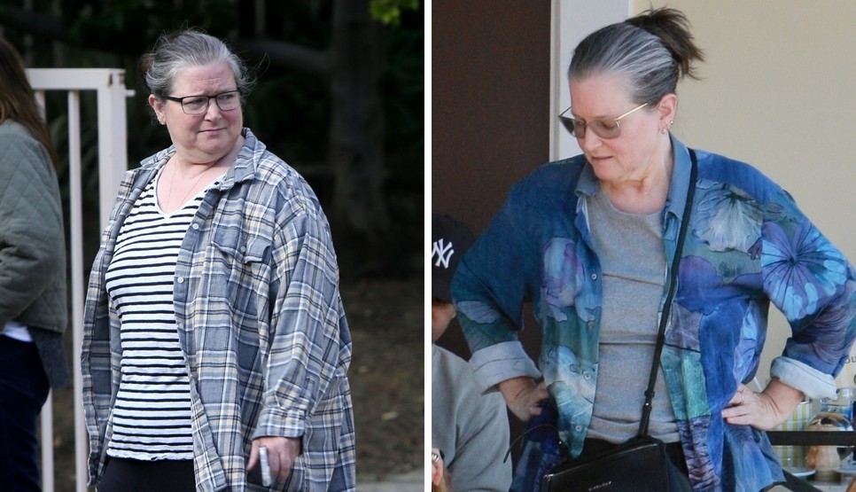 Bridget Fonda 2023 januárjában és most, fogyása után