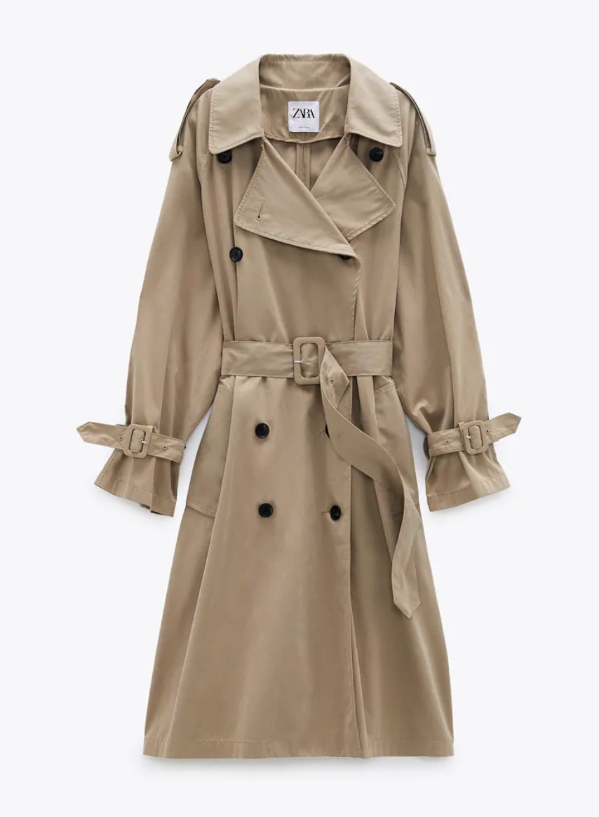 3. Egy bármikor bevethető kabát - Vízlepergető trencskó ZARA 22 995 Ft