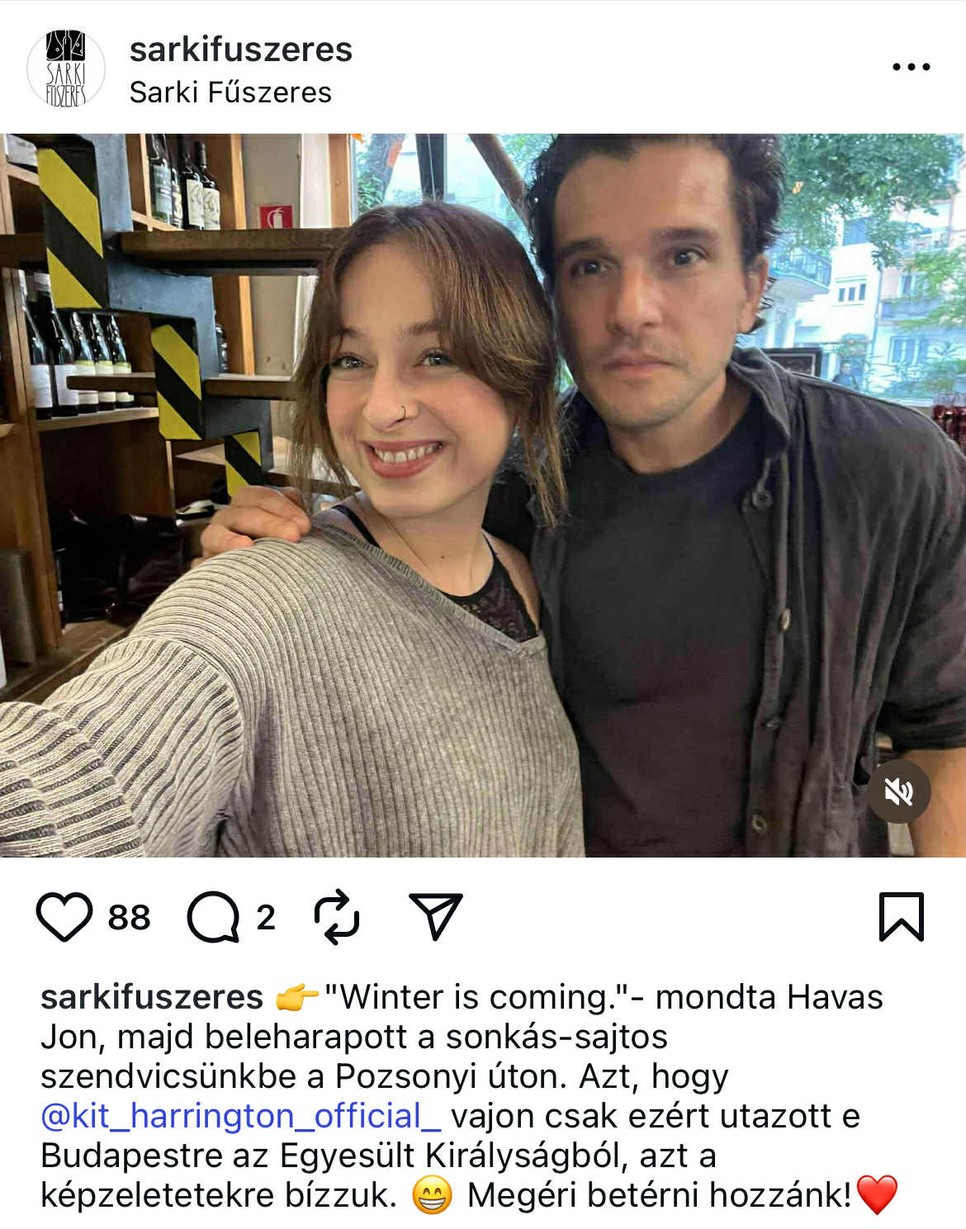 Kit Harington Budapesten járt