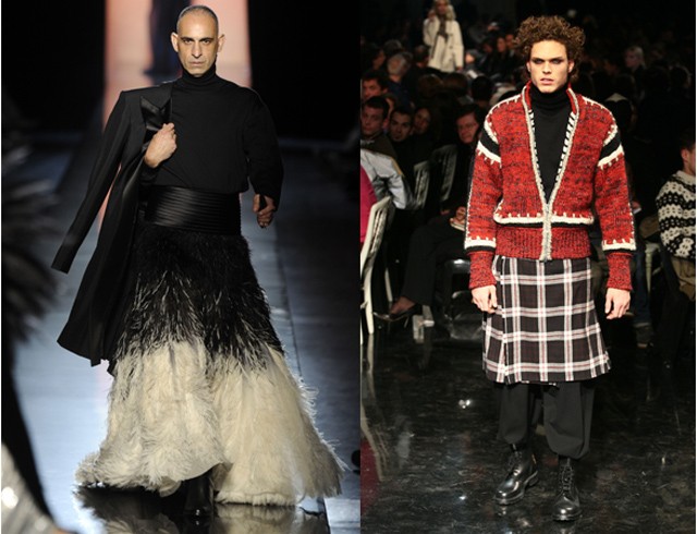 Szoknyás férfiak Jean Paul Gaultier bemutatóin